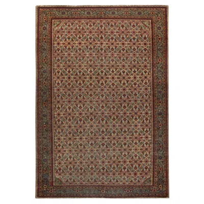 Pre-owned 1stdibs Doris Leslie Blau Tabriz Antique Floral Allover Ivory Beige Carpet - C. 1880 In White