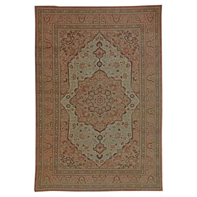 Pre-owned 1stdibs Doris Leslie Blau Tabriz Antique Medallion Warm Tan Hand-knotted Rug - C. 1880 In Brown