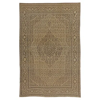 Pre-owned 1stdibs Doris Leslie Blau Tabriz Antique Medallion Warm Tan Hand-knotted Rug - C. 1900 In Brown