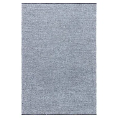 Pre-owned 1stdibs Doris Leslie Blau Vintage Scandinavian Geometric Steel Blue Flatweave Wool Rug