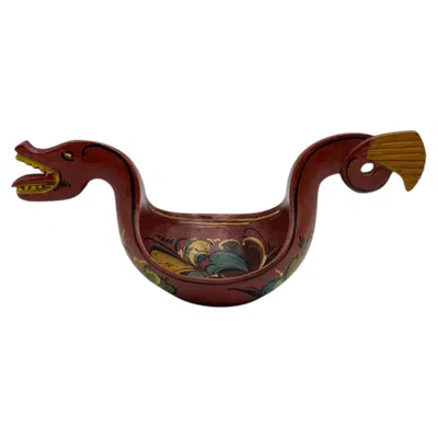 Pre-owned 1stdibs Early 1900s Museum Quality Kjenge - Norwegian Rosemaling Ale Bowl In Brown