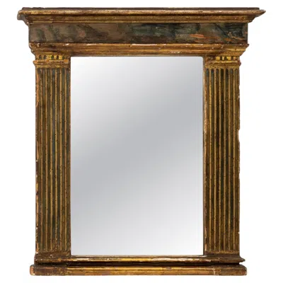 Pre-owned 1stdibs Early 19th Century Neoclassical Giltwood Mirror With Fluted Columns In Brown