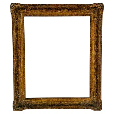 Pre-owned 1stdibs Early 20th Century Gold Gilded Rectangular Wood Art Frame In Brown