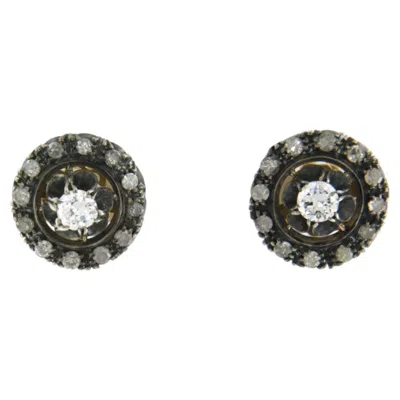 Pre-owned 1stdibs Earrings With Old European And Single Cut Diamonds 0.60ct 18k Gold And Silver In Multi