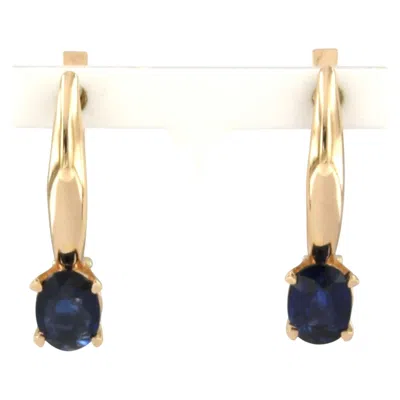Pre-owned 1stdibs Earrings With Sapphire Up To 1.64ct 14k Gold 4.1 Grams In Blue