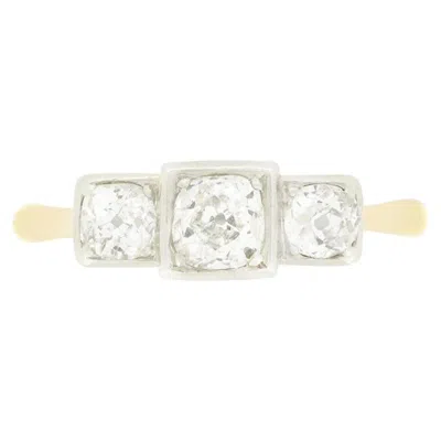 Pre-owned 1stdibs Edwardian 0.95ct Diamond Three Stone Ring, C.1910s In Multi