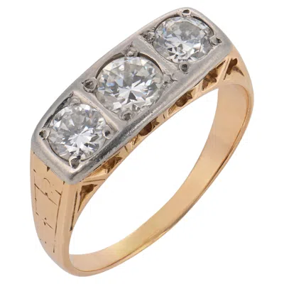 Pre-owned 1stdibs Edwardian 1.00 Carat Diamond 14k Yellow Gold And Platinum Ring