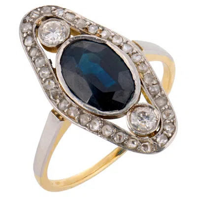 Pre-owned 1stdibs Edwardian 2.10 Carat Sapphire Diamond 18k Yellow Gold Ring