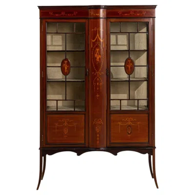 Pre-owned 1stdibs Edwardian Vitrine With Marquetry In Brown
