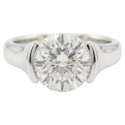 Pre-owned 1stdibs Egl Certified Round Diamond Solitaire Engagement Ring In 18k White Gold