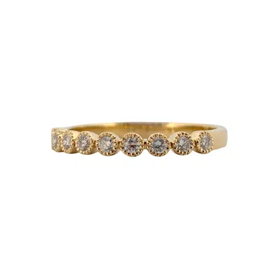 Pre-owned 1stdibs Eloise 10k Yellow Gold Diamond Ring Size 7 – Milgrain Vintage Band