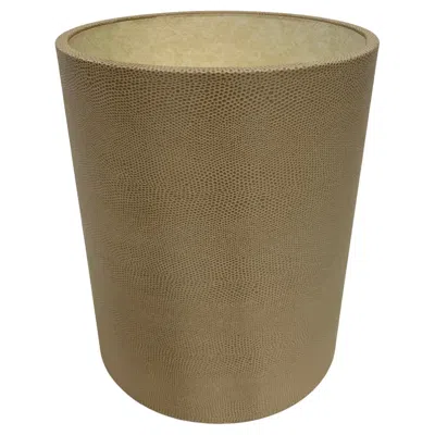 Pre-owned 1stdibs Embossed Leather Lizard Skin Wastebasket In Brown