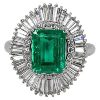 Pre-owned 1stdibs Emerald Ballerina Ring In Green