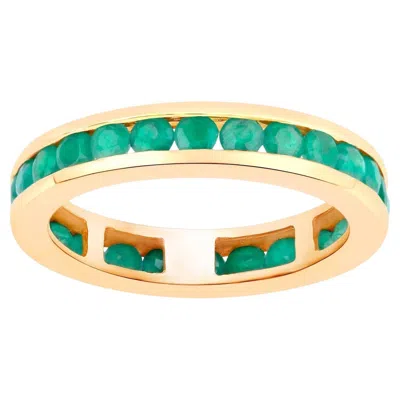 Pre-owned 1stdibs Emerald Eternity Band Ring 1.43 Carats 14k Yellow Gold