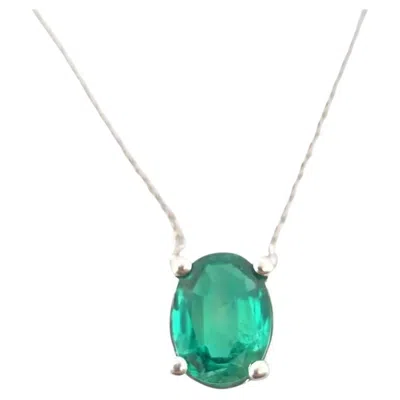 Pre-owned 1stdibs Emeralds Necklace Pendant 1.32ct Natural Green Emerald 14k Oval No Oil Clean
