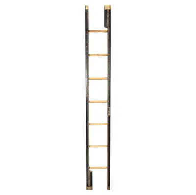 Pre-owned 1stdibs English Black Leather And Brass Stick Ladder