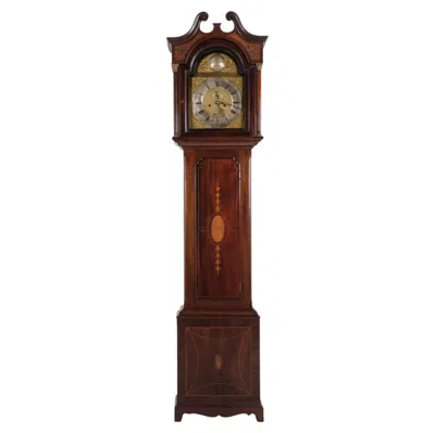 Pre-owned 1stdibs English Mahogany Longcase Clock With Marquetry And Brass Dial From The 1880s In Brown