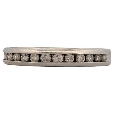 Pre-owned 1stdibs Erica 10k White Gold Channel Set Diamond Ring .25 Ctw Natural Round Diamonds