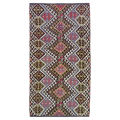 Pre-owned 1stdibs Esme Vintage Turkish Kilim Rug • West Anatolian Village Flatweave Wool, 6x12 In Brown