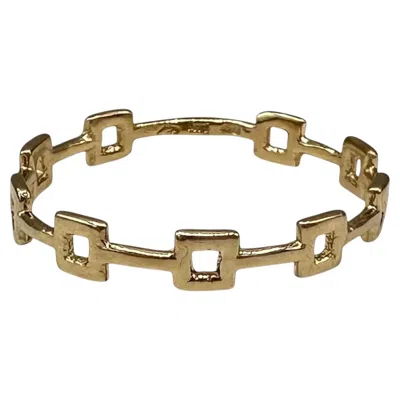 Pre-owned 1stdibs Estate Gold Link Band Ring 14kt Yellow Gold Size 7