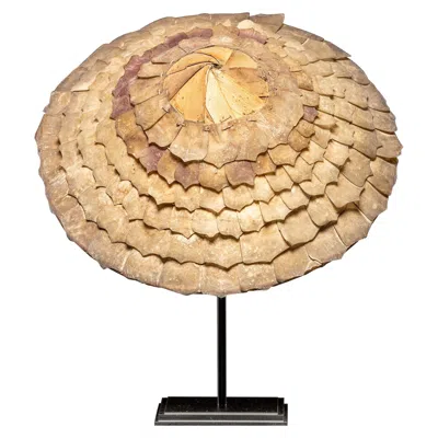 Pre-owned 1stdibs Ethnographic Fish Scale Hat Handmade Molucca, Indonesia. In Sand