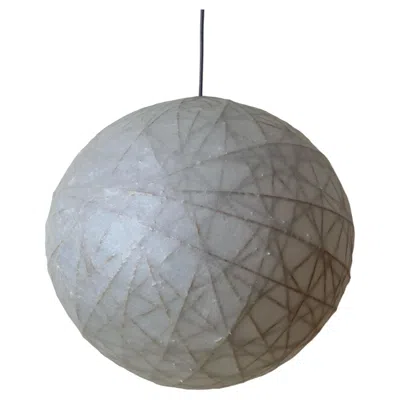 Pre-owned 1stdibs Exceptional 1970s Cocoon Globe Pendant Lamp Organic Sisal Structure Mid Century In Transparent