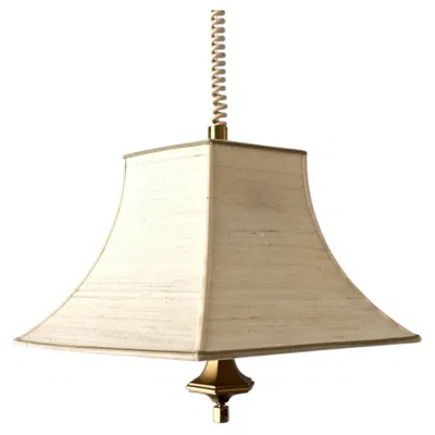 Pre-owned 1stdibs Fabric Shade And Brass Body Adjustable Shade Pendant Lamp, 1970s, Germany In Sand