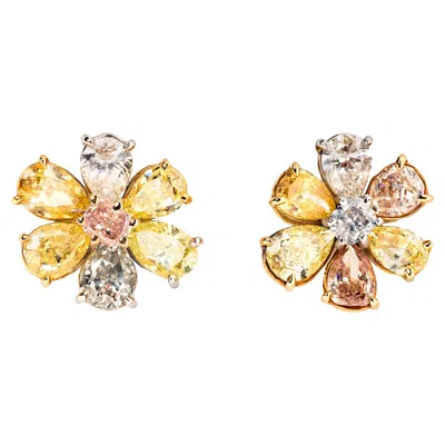 Pre-owned 1stdibs Fancy Colored Diamond Earrings In Multi