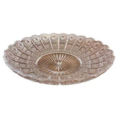 Pre-owned 1stdibs Fantastic Quality Large Antique Edwardian Cut Glass Dish In Brown
