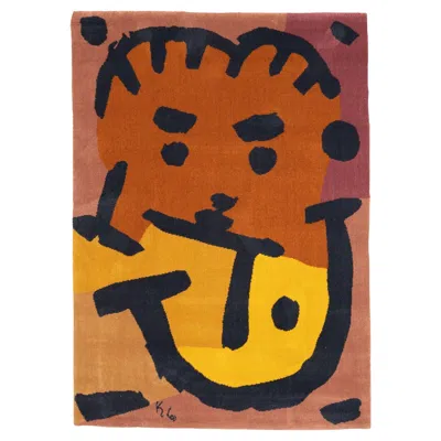 Pre-owned 1stdibs Fine Vintage Artistic Keith Haring Design Wool Rug 4'8" X 6'7" In Orange