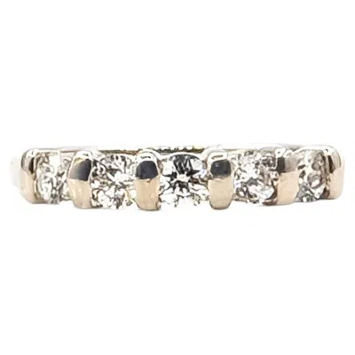 Pre-owned 1stdibs Five-stone Diamond Band In 14k White Gold