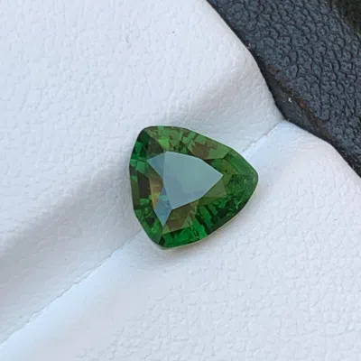 Pre-owned 1stdibs Forest Green Natural Tourmaline Ring Loose Gemstone 1.70 Ct Trillion Cut-jewelry