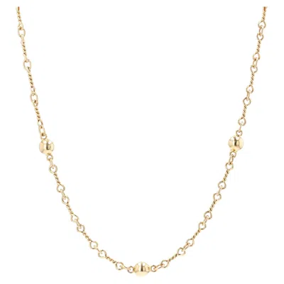 Pre-owned 1stdibs French, 1960s 18 Karat Yellow Gold Pearl Twisted Links Long Necklace