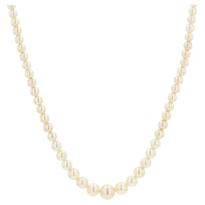 Pre-owned 1stdibs French 1970s Cultured Pearl 18 Karat White Gold Necklace