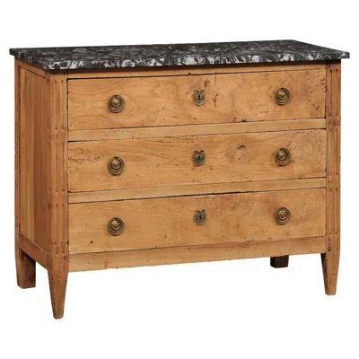 Pre-owned 1stdibs French 19th C. Louis Xvi Style Commode W/original Marble Top In Brown