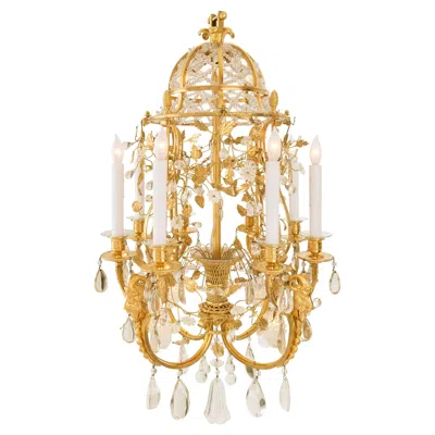 Pre-owned 1stdibs French 19th Century Belle Époque Period Ormolu And Baccarat Crystal Chandelier In Sand
