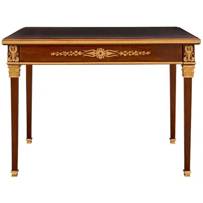 Pre-owned 1stdibs French 19th Century Neoclassical Style Mahogany, Ormolu And Slate Table/desk In Gray