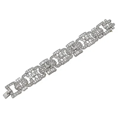 Pre-owned 1stdibs French Art Deco Platinum Diamond Bracelet, Circa 1935, 33 Carats In Multi