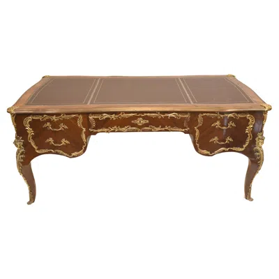 Pre-owned 1stdibs French Bureau Plat Desk, Empire Dummy Partners Desks In Brown