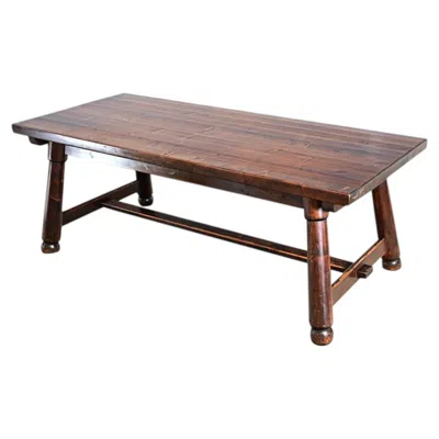 Pre-owned 1stdibs French Mid-century Brutalist Pine Dining Table In Brown