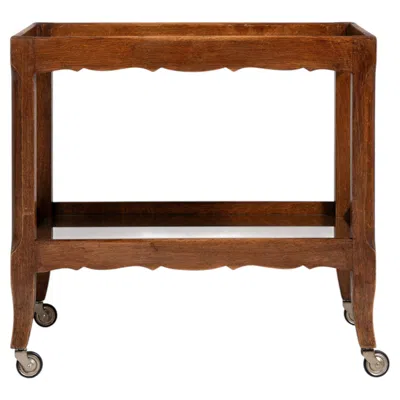 Pre-owned 1stdibs French Oak Bar Cart In Brown