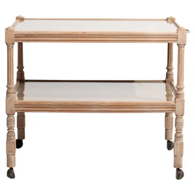 Pre-owned 1stdibs French Oak Bar Cart On Casters In Brown