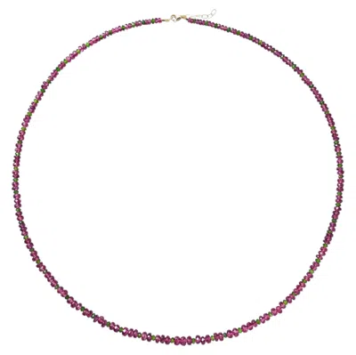 Pre-owned 1stdibs Garnet Chrome Diopside Necklace, Handcrafted Fine Jewelry In Multi