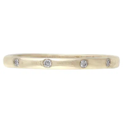 Pre-owned 1stdibs Genuine H/si White Diamond Solid 14k Yellow Gold Jewelry Band Eternity Ring