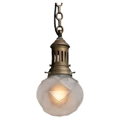 Pre-owned 1stdibs Geometric Etched Pendant, Germany 1920 In Brown