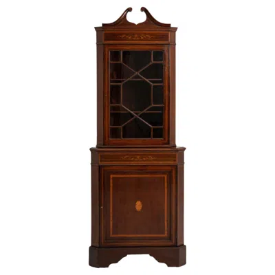 Pre-owned 1stdibs Georgian Mahogany Corner Vitrine In Brown