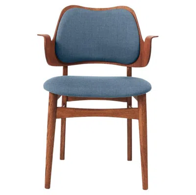 Pre-owned 1stdibs Gesture Chair Canvas Teak Oiled Oak Denim Blue By Warm Nordic