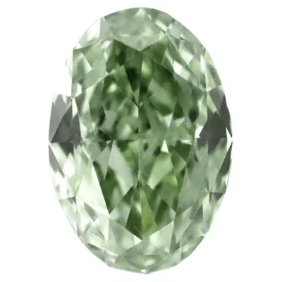 Pre-owned 1stdibs Gia 0.52ct Fancy Gray-yellowish Green Chameleon Diamond Vs1 Oval Mod Brilliant
