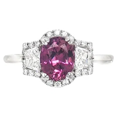 Pre-owned 1stdibs Gia Certified 1.42 Carat Unheated Madagascar Purple Sapphire Cocktail Ring