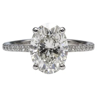 Pre-owned 1stdibs Gia Certified 2 Carat Oval Cut Diamond Engagement Ring In 14k White Gold